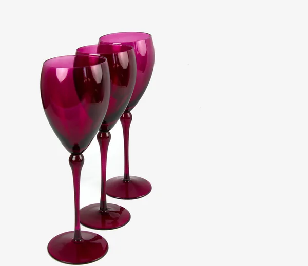ピンクのエレガントなワイングラス — ストック写真