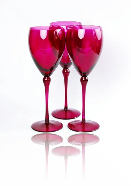 Rosa Óculos de vinho elegantes — Fotografia de Stock