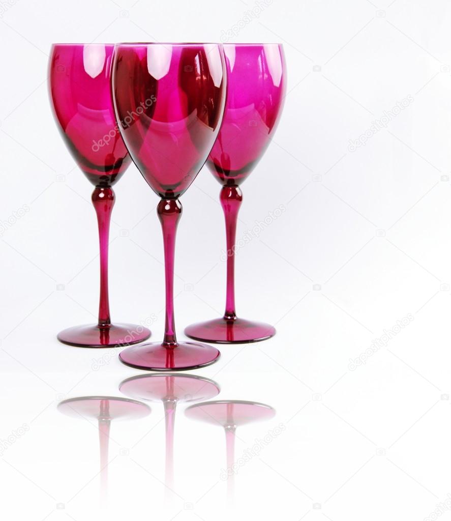 Pink Elegant Wine Glasses — Stock Photo © jahina 14159433