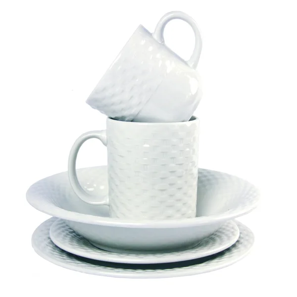 Stos białe naczynia — Zdjęcie stockowe