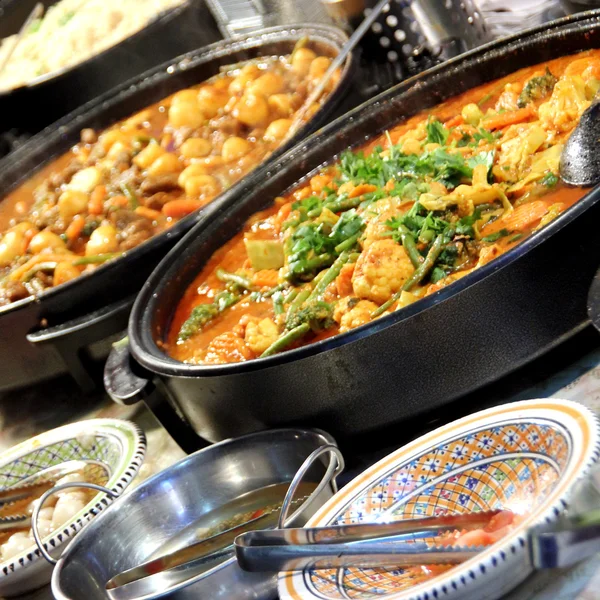 Market Stall Cooked food take away restaurante — Fotografia de Stock