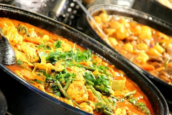 Market Stall Cooked food take away restaurante — Fotografia de Stock