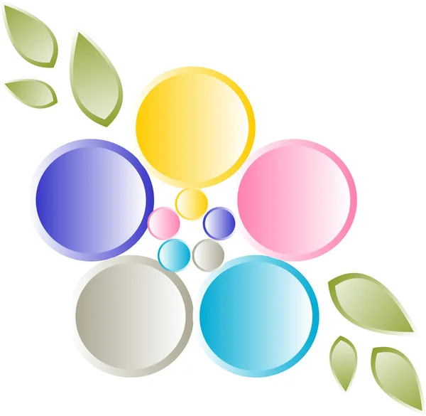 Flower logo design with petals — Stock Vector