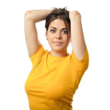 mutlu kadın izole portre