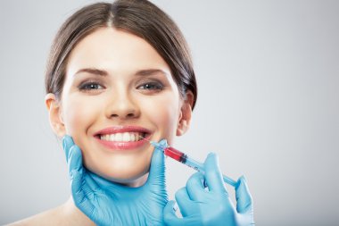 güzellik kadın yüz cerrahisi kapatmak dikey.