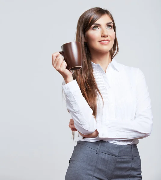 Business woman portrait isolated on white — Stock Photo, Image