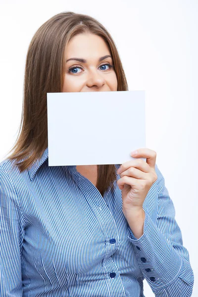 Žena blokování karty — Stock fotografie