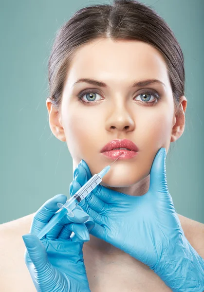 Krása ženská tvář operace zblízka portrétní. — Stock fotografie