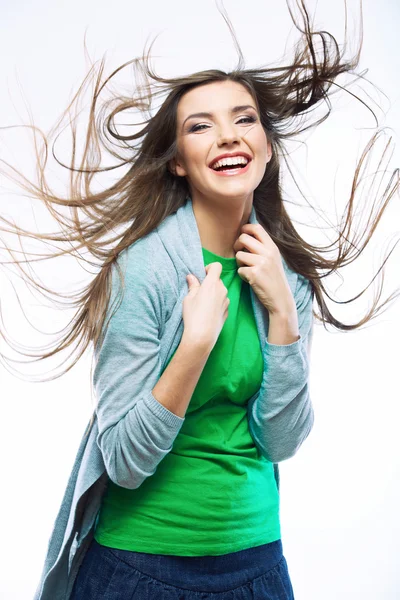 White background isolated woman portrait — Stock Photo, Image