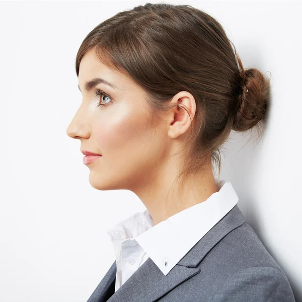 Retrato de mulher de negócios isolado no branco — Fotografia de Stock