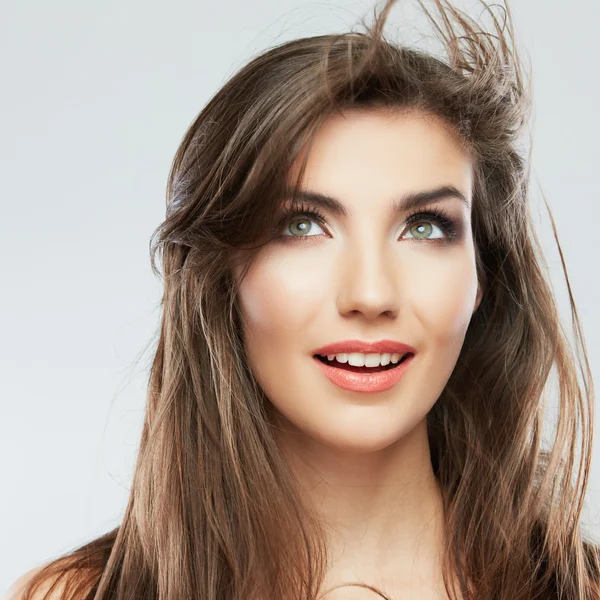 Vrouw haar stijl mode portret. geïsoleerd. — Stockfoto