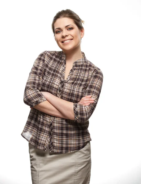 Mujer feliz retrato aislado — Foto de Stock