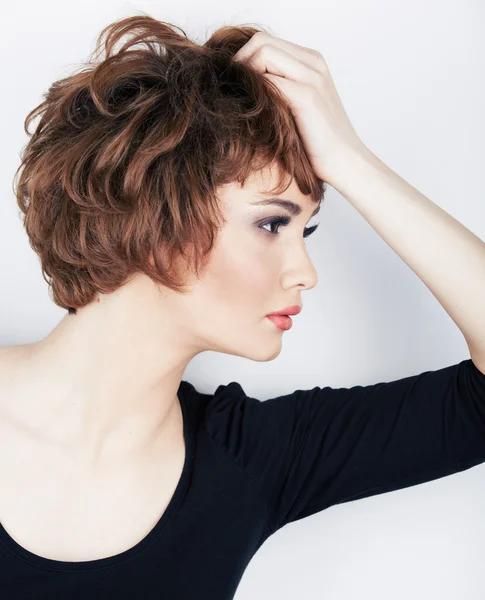 Young beauty model with short hair — Stock Photo, Image