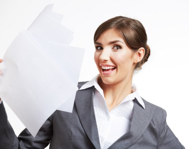 beyaz izole iş kadın portresi