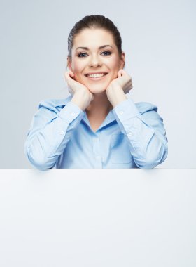 iş kadını, pano portre izole. .