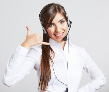 Close up portrait of Woman customer service worker clipart