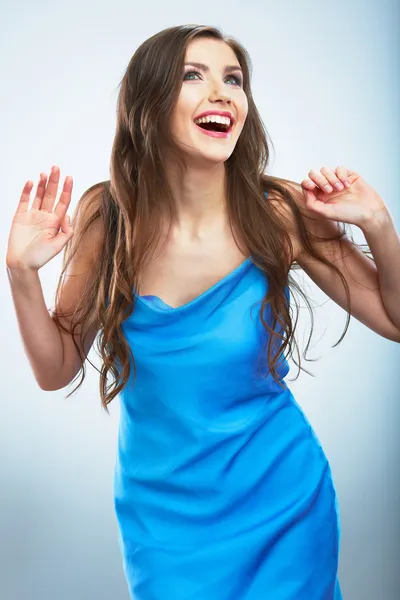 Jovem mulher feliz isolado retrato . — Fotografia de Stock