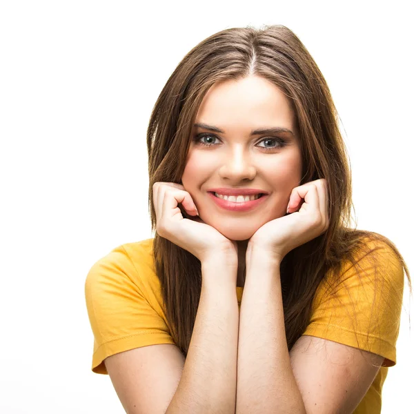 Jonge vrouw geïsoleerde portret — Stockfoto