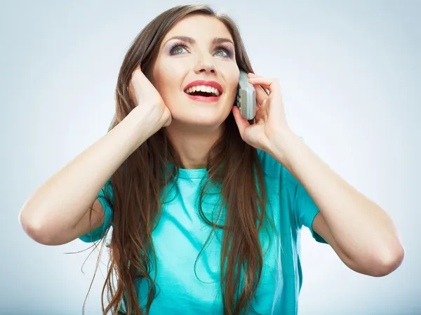 Muziek vrouw geïsoleerde portret. — Stockfoto