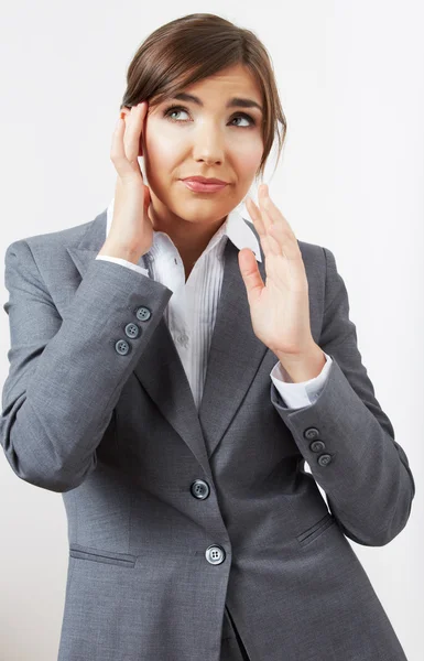 Business woman portrait isolated on white — Stock Photo, Image