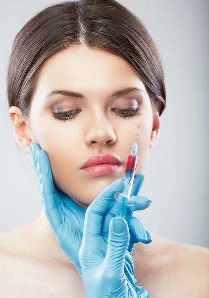 Güzellik kadın yüz cerrahisi kapatmak dikey. — Stok fotoğraf