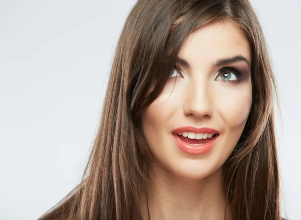 Cara de mujer con movimiento de pelo — Foto de Stock