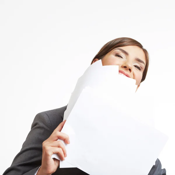 Portrait de femme d'affaires isolé sur blanc — Photo