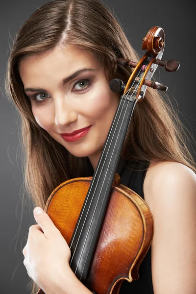 Donna con Violino — Foto Stock