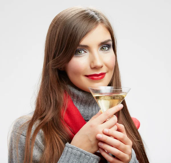 Mulher com bebida alcoólica — Fotografia de Stock