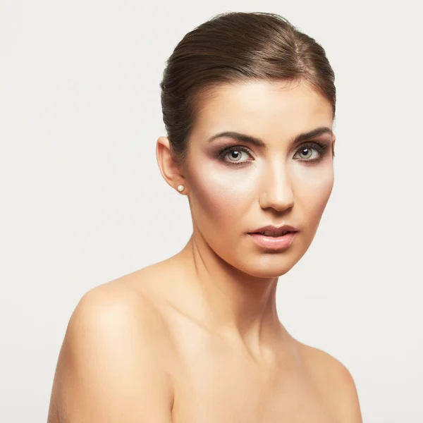 Close up portrait of beautiful young woman face. — Stock Photo, Image