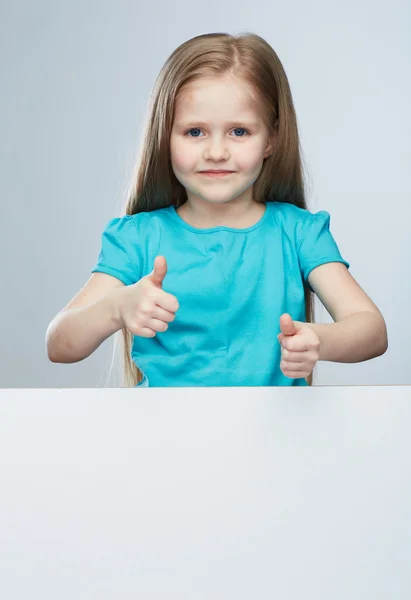 Dziewczyna pokazano kciuka — Zdjęcie stockowe