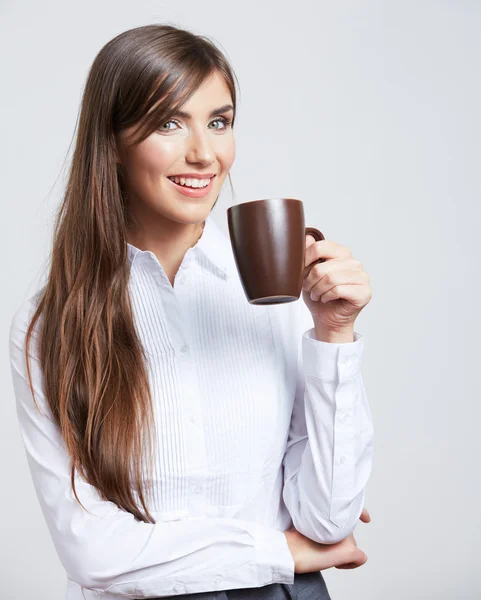 Business woman portrait isolated on white — Stock Photo, Image