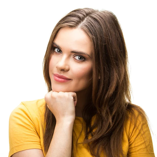 Jonge vrouw geïsoleerde portret — Stockfoto