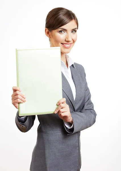 Zakenvrouw met papier map — Stockfoto