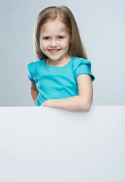Dziewczyna z biały deska — Zdjęcie stockowe