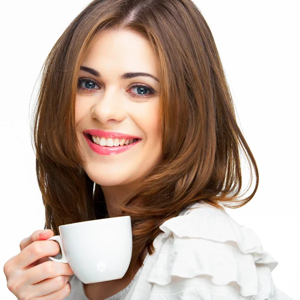 Frau mit Kaffeetasse — Stockfoto
