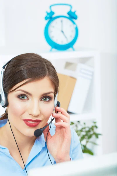 Portrait of woman customer service worker, call center smiling — Stock Photo, Image