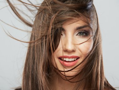 kadın saç hareket ile