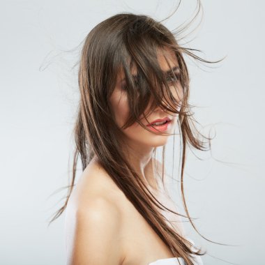 kadın saç hareket ile