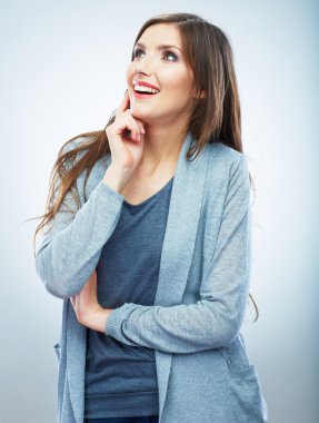 gülümseyen kadın kılığında