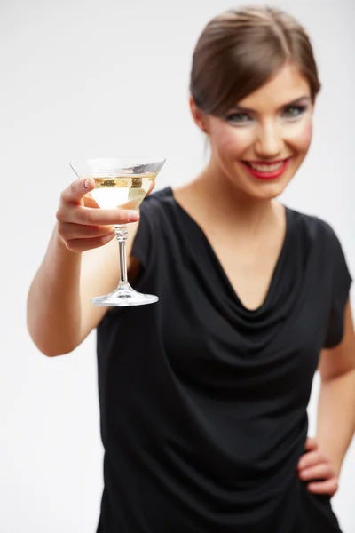 Mujer con copa de cóctel — Foto de Stock