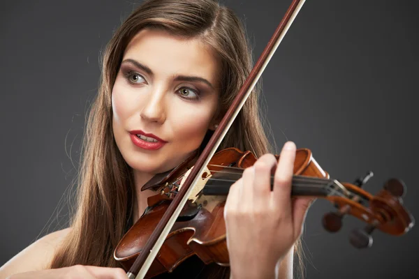 Portret kobiety gra skrzypce — Zdjęcie stockowe