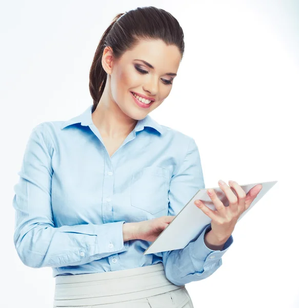 Mujer de negocios sosteniendo papel — Foto de Stock