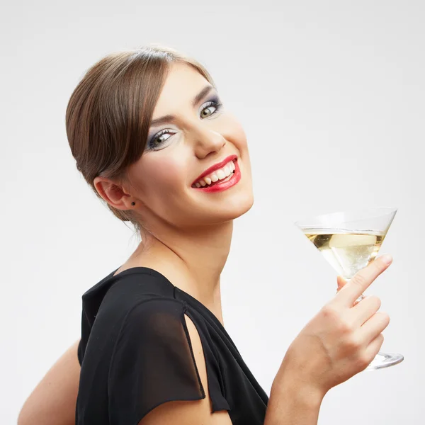 Mujer con copa de cóctel — Foto de Stock