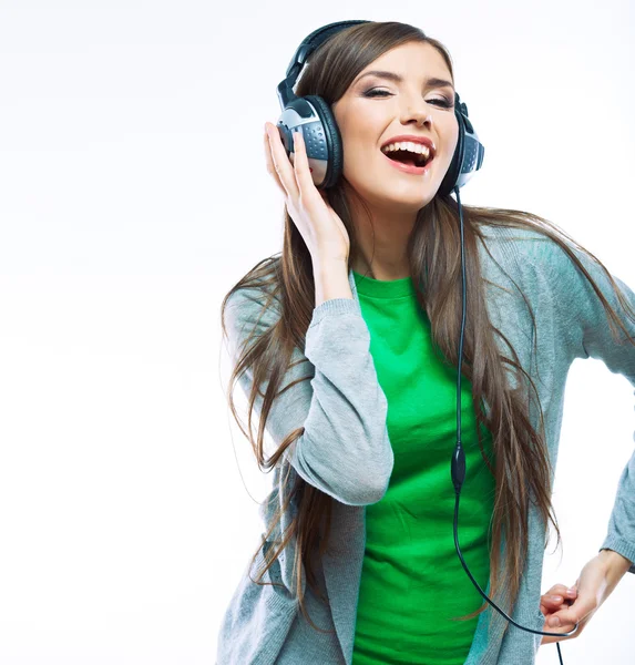 Young woman with headphones — Stock Photo, Image