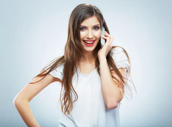 Woman using phone — Stock Photo, Image