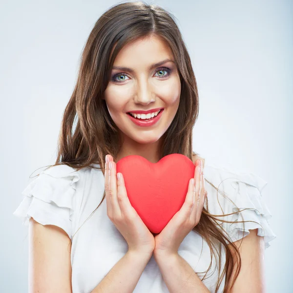 Donna con cuore — Foto Stock