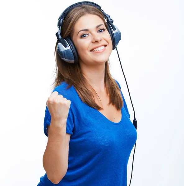 Mujer con auriculares —  Fotos de Stock