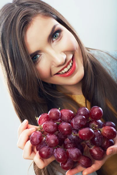 Mulher com uva — Fotografia de Stock