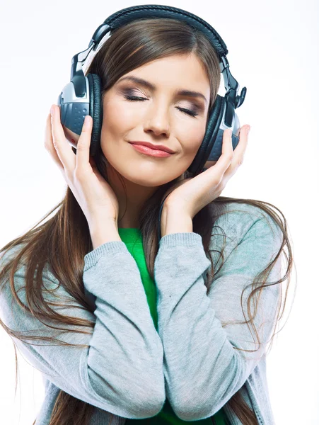 Young woman with headphones — Stock Photo, Image